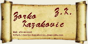 Zorko Kazaković vizit kartica
